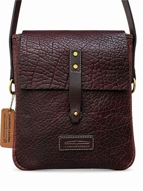 Coronado Leather American Bison Crossbody Bag Handmade in USA New